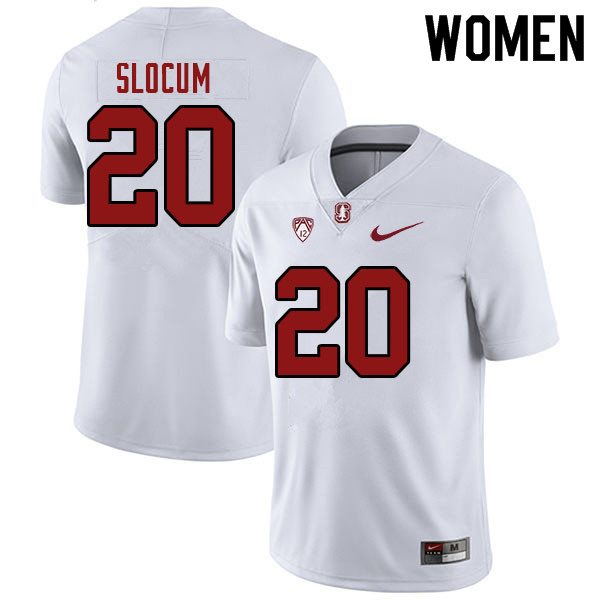 Women #20 Jaden Slocum Stanford Cardinal College Football Jerseys Sale-White - Click Image to Close